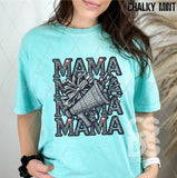 DTF Transfer - DTF010246 Mama Cheerleading Stacked Word Art Faux Rhinestones