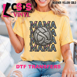 DTF Transfer - DTF010250 Mama Volleyball Stacked Word Art Faux Rhinestones