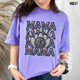 DTF Transfer - DTF010251 Mama Bowling Stacked Word Art Faux Rhinestones