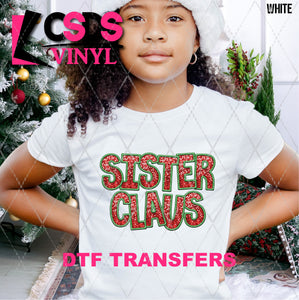 DTF Transfer - DTF010268 Sister Claus Faux Embroidery/Glitter