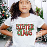 DTF Transfer - DTF010268 Sister Claus Faux Embroidery/Glitter