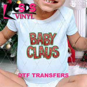 DTF Transfer - DTF010273 Baby Claus Faux Embroidery/Glitter