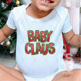 DTF Transfer - DTF010273 Baby Claus Faux Embroidery/Glitter