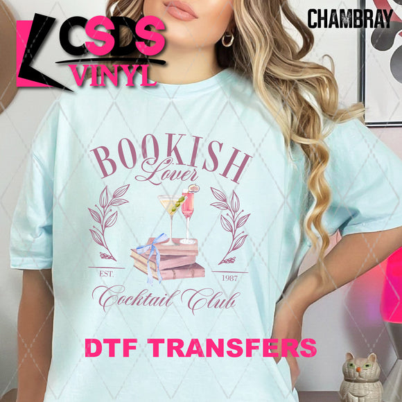 DTF Transfer - DTF010349 Bookish Lover Social Club Books and Drinks