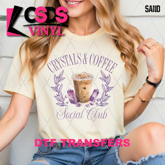 DTF Transfer - DTF010372 Crystals & Coffee Social Club