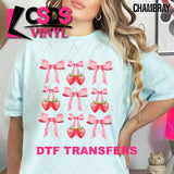 DTF Transfer - DTF010375 Strawberries and Bow Coquette Grid