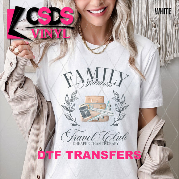 DTF Transfer - DTF010385 Family Vacation Travel Club Dark Grey