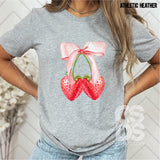 DTF Transfer - DTF010421 Watercolor Strawberries with a Bow