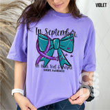 DTF Transfer - DTF010425 In September We Wear Teal & Purple