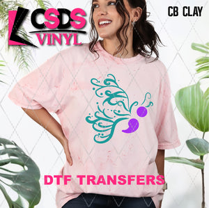 DTF Transfer - DTF010436 Ornate Semi Colon Butterfly