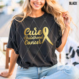 DTF Transfer - DTF010464 Cure Childhood Cancer Gold Ribbon