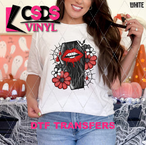 DTF Transfer - DTF010503 Spooky Floral Lips Coffin