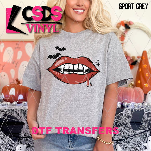 DTF Transfer - DTF010505 Spooky Floral Lips Coffin Pocket 2