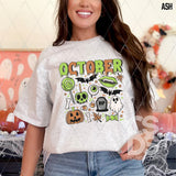 DTF Transfer - DTF010580 October Collage Green Sleeve