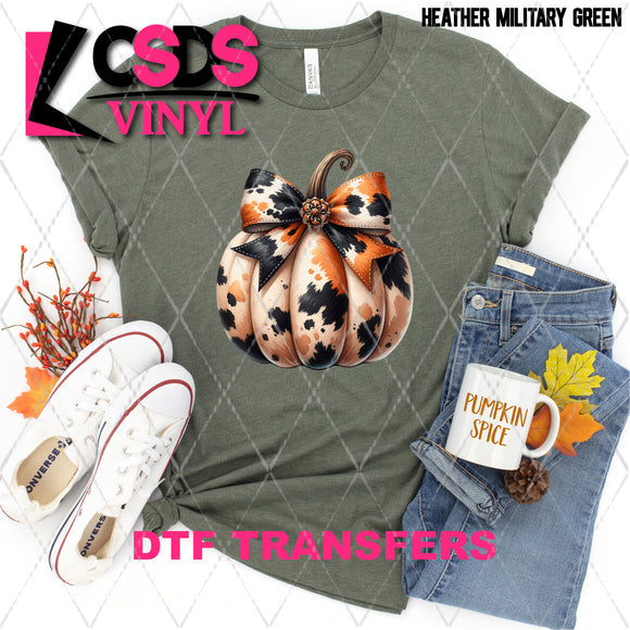 DTF Transfer - DTF010620 Cowhide Pumpkin with Bow