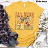 DTF Transfer - DTF010626 Fall Vibes Floral Bow Stacked Word Art