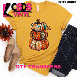 DTF Transfer - DTF010634 Stacked Quilted Pumpkins