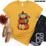 DTF Transfer - DTF010634 Stacked Quilted Pumpkins