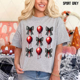 DTF Transfer - DTF010670 Black Bows and Red Balloons Grid