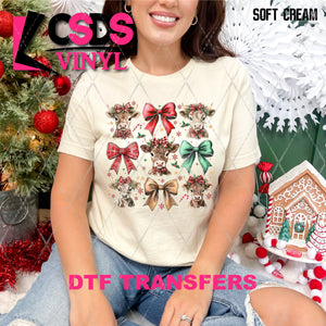 DTF Transfer - DTF010676 Christmas Cows and Croquette Bows Grid