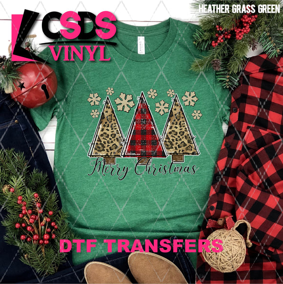 DTF Transfer - DTF010687 Merry Christmas Tree Trio