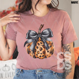 DTF Transfer - DTF010688 Leopard Pumpkin with Black Bow