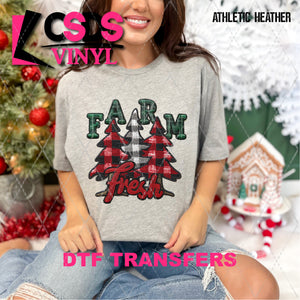 DTF Transfer - DTF010733 Farm Fresh Christmas Trees Faux Embroidery