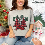 DTF Transfer - DTF010733 Farm Fresh Christmas Trees Faux Embroidery