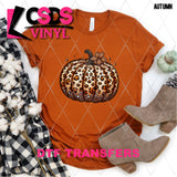 DTF Transfer - DTF010754 Leopard Pumpkin Faux Rhinestones