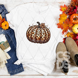 DTF Transfer - DTF010866 Leopard Pumpkin Faux Rhinestone