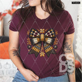 DTF Transfer - DTF010870 Plaid Bow Faux Embroidery