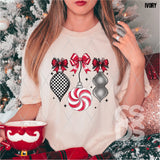 DTF Transfer - DTF010898 Red and Black Ornaments