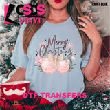 DTF Transfer - DTF010917 Merry Christmas Pink Ornaments