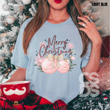 DTF Transfer - DTF010918 Merry Christmas Pink Ornaments Sleeve