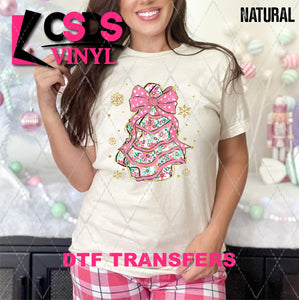 DTF Transfer - DTF010948 Christmas Cake Pink and Teal Floral