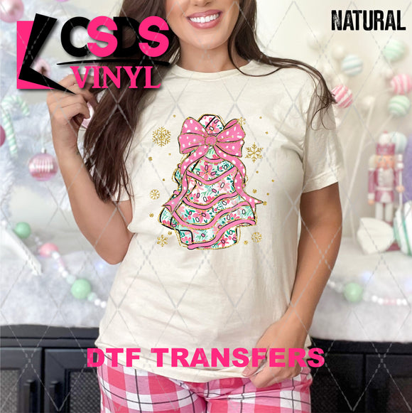 DTF Transfer - DTF010948 Christmas Cake Pink and Teal Floral