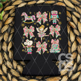 DTF Transfer - DTF010950 Nutcracker Characters Grid Pink and Teal Floral