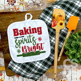 DTF Transfer - DTF011019 Baking Spirits Bright - Tea Towel/Pot Holder