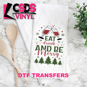 DTF Transfer - DTF011021 Eat Drink and Be Merry - Tea Towel/Pot Holder