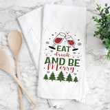 DTF Transfer - DTF011021 Eat Drink and Be Merry - Tea Towel/Pot Holder