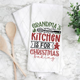 DTF Transfer - DTF011029 Grandma's Kitchen is for Christmas Baking - Tea Towel/Pot Holder