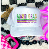 DTF Transfer - DTF011229 Mardi Gras Beads Parades Faux Glitter