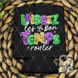 DTF Transfer - DTF011230 Laissez Les Bon Temps Rouler Faux Glitter