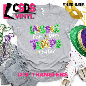 DTF Transfer - DTF011230 Laissez Les Bon Temps Rouler Faux Glitter