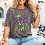 DTF Transfer - DTF011236 Shut Up Liver You are Fine Faux Glitter