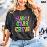 DTF Transfer - DTF011237 Mardi Gras Crew Faux Glitter