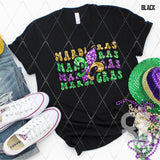 DTF Transfer - DTF011240 Mardi Gras Fleur De Lis Stacked Word Art