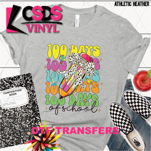 DTF Transfer - DTF011251 100 Days of School Stacked Word Art Dalmation Coquette Bow