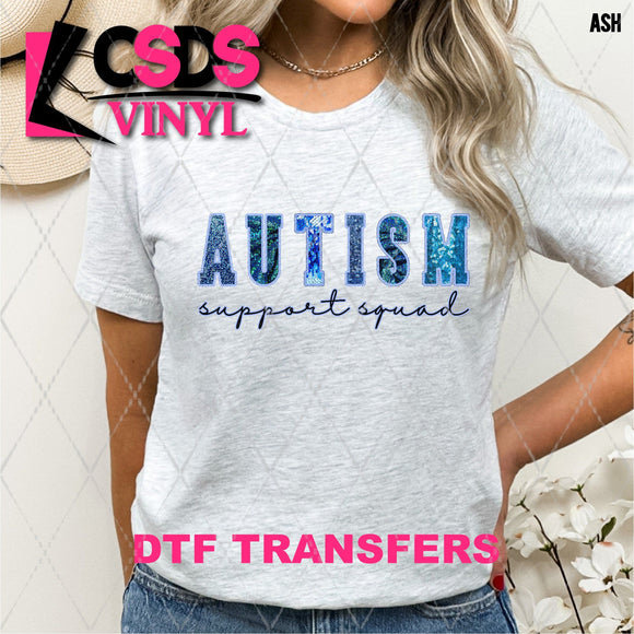 DTF Transfer - DTF011402 Autism Support Squad Faux Embroidery/Glitter