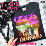 DTF Transfer - DTF011600 Cinco De Drinko Margaria & Beer